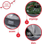 Simplify 24 Inch Wreath Bags | 2 Pack | Christmas Storage | Holiday Decorations | Round Zippered Bag | Protects Wreathes | Durable Material | Collapsible | Grey