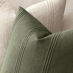 MIULEE Striped Throw Pillow Covers 20x20 Decorative Textured Pillow Covers Pack of 2 Linen Cushion Cases for Couch Bed Sofa Livingroom Farmhouse Home Decor, Olive Green