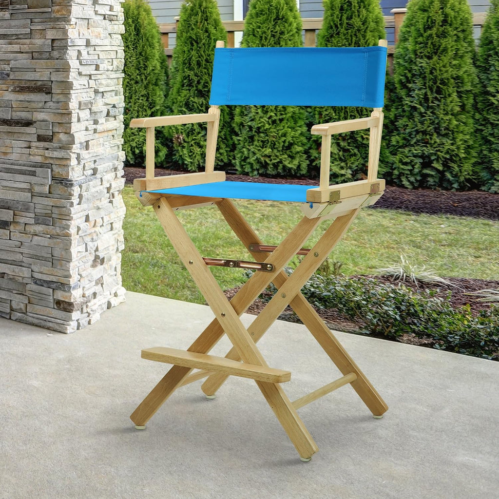 Casual Home 220-00/021-27 Director Chair 24" - Counter Height Natural Frame/Turquoise Canvas
