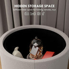 Storage Ottoman with Reversible Lid and Concealed Storage for Living Room