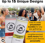 Funky Junque Bachelorette Party Favors Slim Can Cooler, Funny Bridesmaid & Bride Gifts for Girls Trip, Bridal Shower Decorations & Accessories, 12 oz Skinny Can Covers - Ain't No Laws - 10 Pack