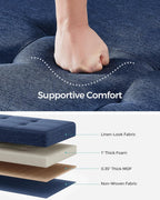 SONGMICS Storage Ottoman Bench, Foldable Foot Rest with Legs, 15 x 43 x 15.7 Inches, End of Bed Bench, Storage Chest, Load up to 660 lb, for Living Room, Bedroom, Entryway, Midnight Blue ULSF018I01