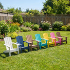 Giantex Kids Adirondack Chair, All-Weather HIPS Children's Outdoor Chair w/Ergonomic Design, Toddler Lawn Chairs for Age 3-8, Kids Beach Chair for Garden Patio Backyard (1,White)