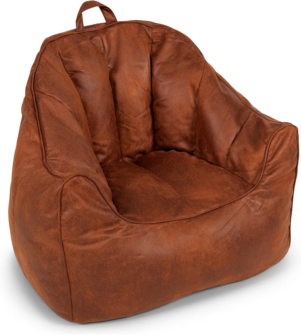 Big Joe Hug Bean Bag Chair, Tan, Vegan Suede, Kids and Teens, 3 feet