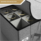 Sorbus Stemware Storage Cases Hard Shell, Wine Glass Storage Box Case with Dividers and Handle - China Storage Containers Holds 12 Crystal Glassware, Red White Wine Glasses, Champagne Flutes, Goblets