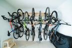 Steadyrack Bike Rack – Pivoting Mountain Bike Rack, Holds Up to 77 lbs, Fits 24"-29" Wheels, 2.1"-2.8" Tires, Foldable Wall Mount for Space-Saving Bicycle Storage