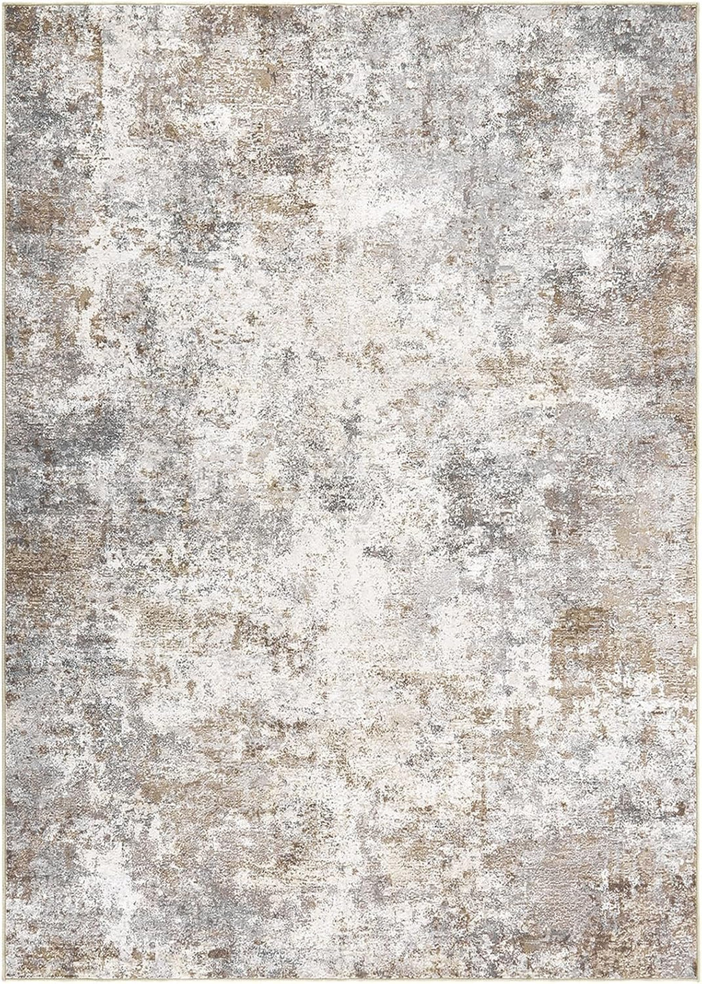 UERMEI 8x10 Area Rug Living Room Rugs - Washable Neutral Modern Abstract Soft Thin Large Rug Indoor Floor Non Slip Rug Carpet for Bedroom Under Dining Table Home Office Decor - Brown Grey