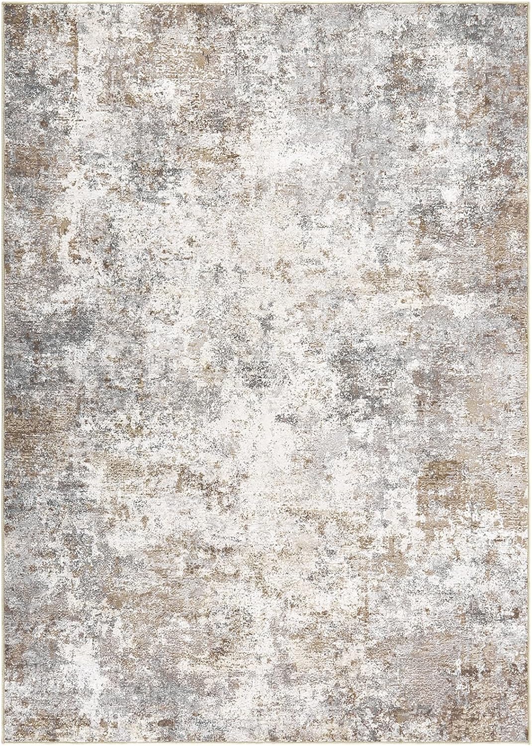 UERMEI 8x10 Area Rug Living Room Rugs - Washable Neutral Modern Abstract Soft Thin Large Rug Indoor Floor Non Slip Rug Carpet for Bedroom Under Dining Table Home Office Decor - Brown Grey