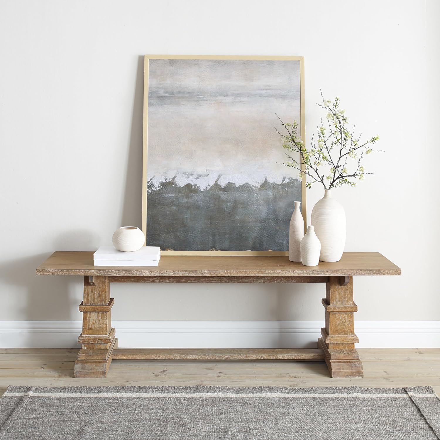 Crosley Furniture Joanna Wood Dining Bench for Entryway or Mudroom, Rustic Brown
