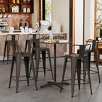 Yongchuang Metal Bar Stools Set of 4, 26" Barstools with Back Farmhouse Kitchen Counter Height Bar Chairs Rusty