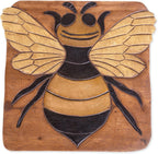 Sea Island Imports Bumble Bee Hand Carved Acacia Hardwood Decorative Short Stool