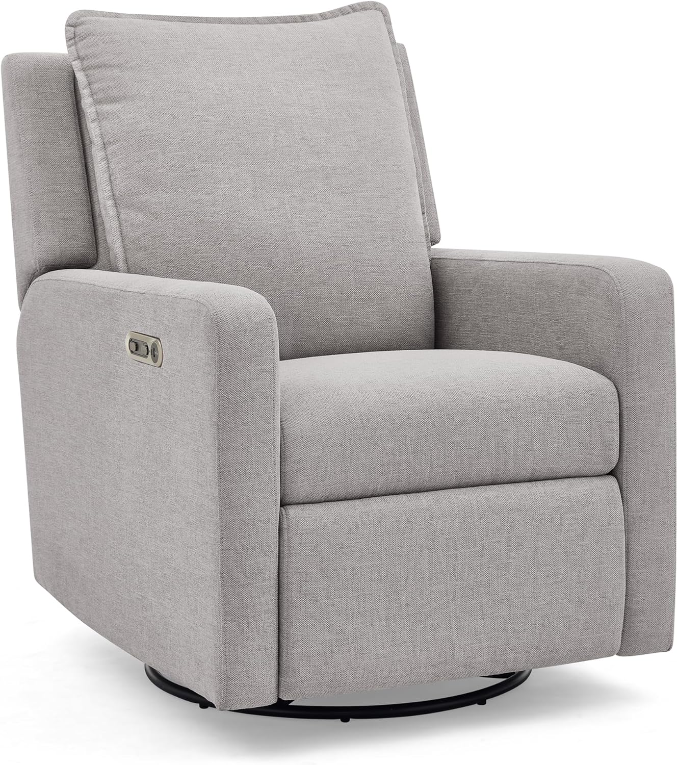 babyGap Harlowe Power Recliner with USB-A & Charging Port by Delta Children - Greenguard Gold Certified – Stain-Resistant Performance Fabric is Oeko-TEX Standard 100 Certified, Ash