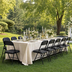 6 Pack Black Folding Chairs with Padded Seats,Portable & Stackable Dining Chairs Sets with Steel Frame, Portable Folding Chairs for Outside, Office Events, Weddings, Pu Leather