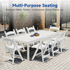 White Resin Folding Chairs - Stackable Chairs with Padded Seats, 800LB Weight Capacity Comfortable Chair - Indoor/Outdoor Folding Chairs for Events - Lightweight Foldable Chairs (24 Pack)