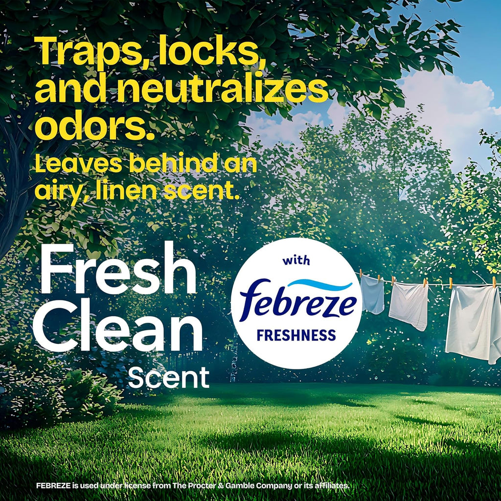Glad Tall Kitchen Drawstring Trash Bags - Odorshield 13 Gallon White Trash Bag, Febreze Fresh Clean, 110 Count