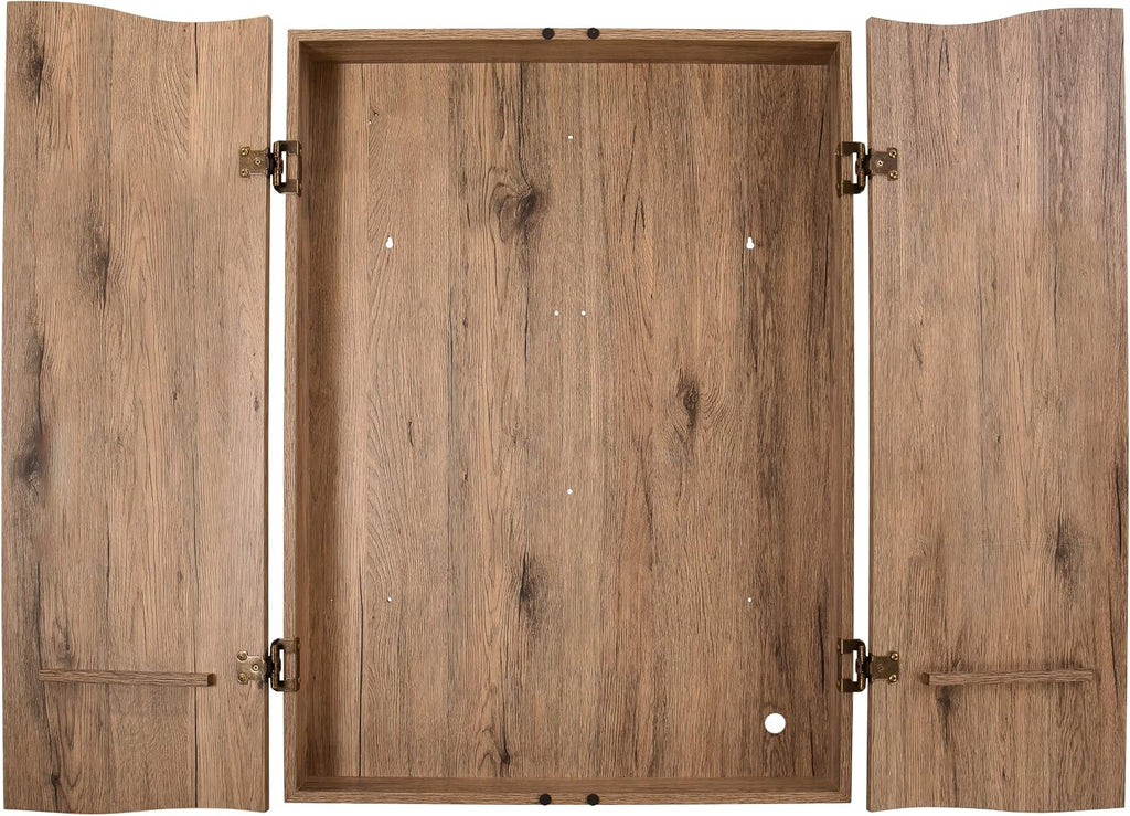 DMI Sports Tan CricketPro Dartboard Cabinet | Designed for Arachnid 15.5” CricketPro 900, 800, 750, 650 Electronic Dartboards | Does Not Include Dartboard