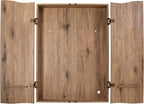 DMI Sports Tan CricketPro Dartboard Cabinet | Designed for Arachnid 15.5” CricketPro 900, 800, 750, 650 Electronic Dartboards | Does Not Include Dartboard
