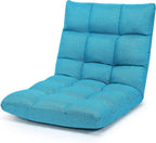 Giantex Floor Sofa Chair Video Gaming Chair with 14 Adjustable Position, Padded Back Support Floor Cushioned Seat, Folding Lazy Chair for Meditation, Reading, Watching, Living Room Recliner(Turquoise)