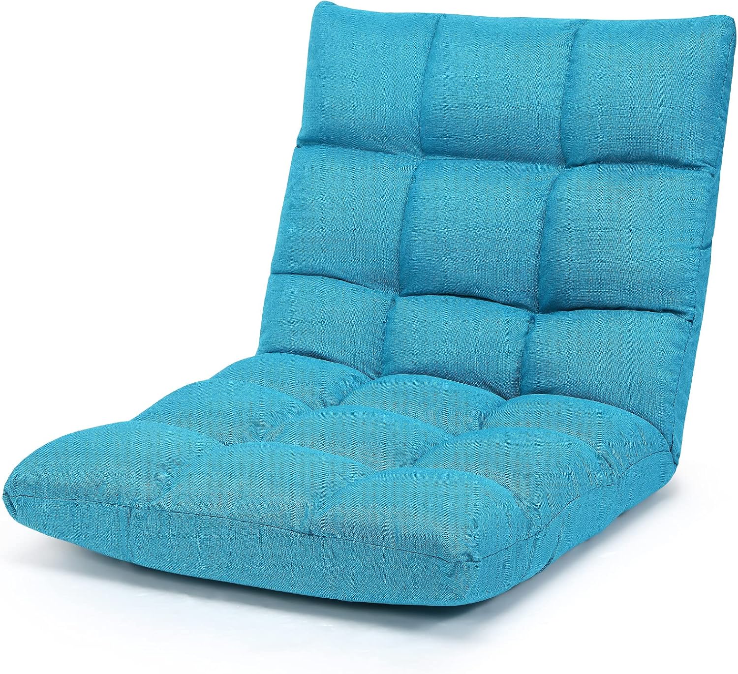 Giantex Floor Sofa Chair Video Gaming Chair with 14 Adjustable Position, Padded Back Support Floor Cushioned Seat, Folding Lazy Chair for Meditation, Reading, Watching, Living Room Recliner(Turquoise)