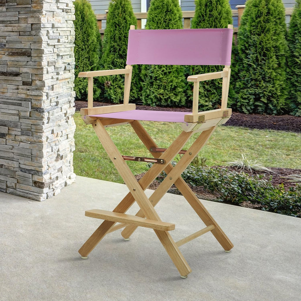 Casual Home 220-00/021-22 Director Chair 24" - Counter Height Natural Frame/Pink Canvas