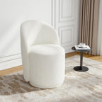 Lumibee Swivel Barrel Dining Chairs, Modern Upholstered Round Dining Chairs with 360° Rotation, Comfy Chenille Fabric Armless Accent Makeup Vanity Chair for Dining/Living Room Makeup Room, Beige
