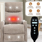 Swivel Rocker Recliner Chair, Nursery Rocking Chair with Heat and Massage, Glider Reclining Chair for Living Room Small Space Bedroom, Chenille Khaki