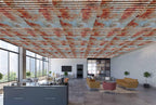 Dundee Deco Rusty Corrugated Old Tin Roof Lay in, PVC 3D Decorative Ceiling Panel, 2 ft X 2 ft (60cm X 60cm), 4 sq ft (0.37 sq m) Each