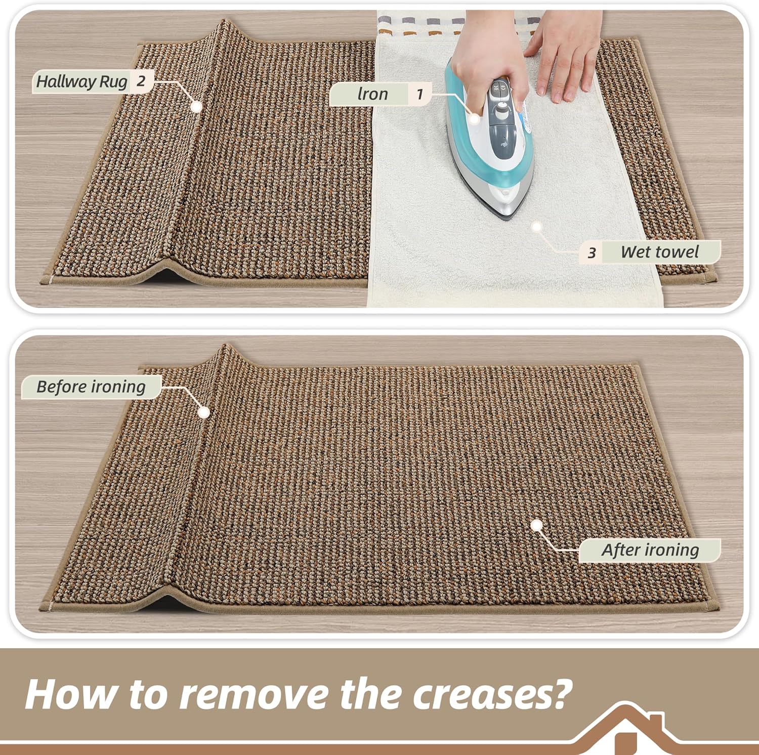 BEQHAUSE 2x3 Entryway Rug Indoor Door Mat Non-Slip Washable, Hallway Rugs Absorbent & Stain Resistant Hall Carpet Runner Rugs for Entryway, Front Door Floor Mats Laundry Room Rugs for Entry, Taupe