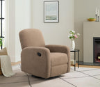 Oxford Baby Snuggly Glider Recliner Rocking Chair 360° Swivel for Nursery and Living Room - Boucle Teddy Brown