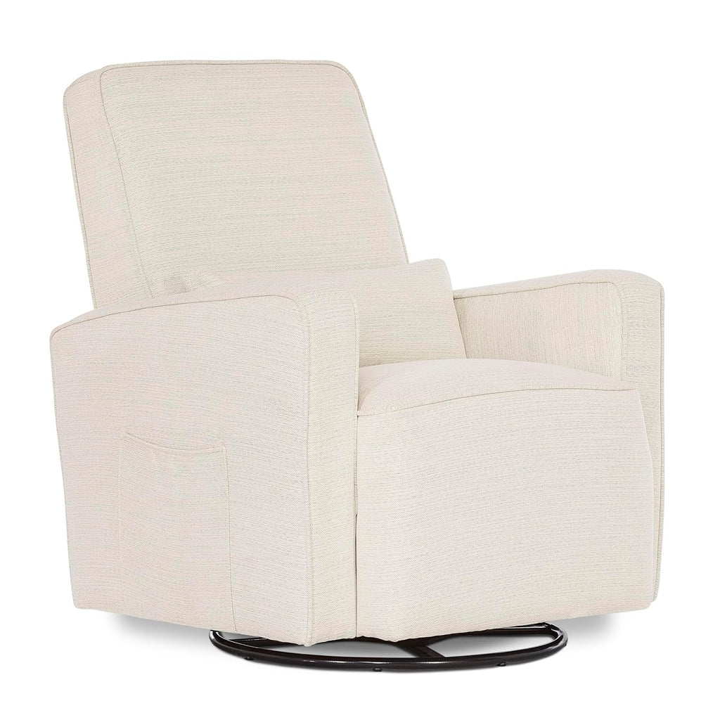 Evolur Holland Upholstered Plush Seating Glider Swivel, Glider Chair for Nursery in Thunder, Modern Nursery Glider, Tool-Free Assembly, Easy to Clean, Environmentally Conscious Glider