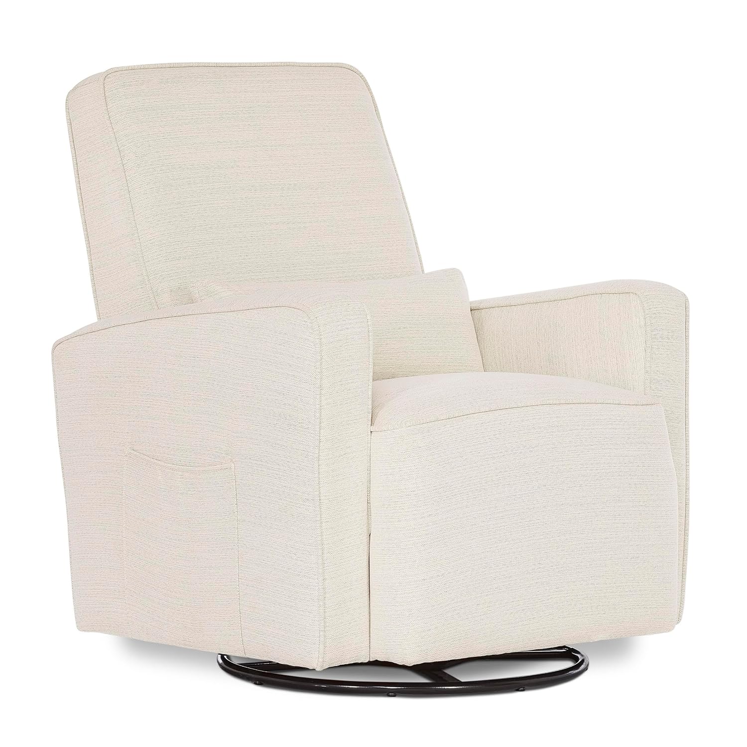 Evolur Holland Upholstered Plush Seating Glider Swivel, Glider Chair for Nursery in Thunder, Modern Nursery Glider, Tool-Free Assembly, Easy to Clean, Environmentally Conscious Glider