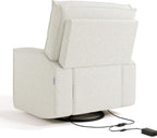 Storkcraft Texas Nursery Power Recliner Swivel Glider – Oeko-TEX 100 Certified, Nursery Rocking Chair with Push-Button Electronic Recline Function, USB-A and USB-C Charging Ports (Ivory Boucle)