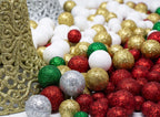 Multi Colored Glitter Foam Vase Fillers, 5 Bag Set – Silver, Red, Green, Gold & White Decorative Foam Balls, 3/8"–3/4", Bowl Fillers, Centerpiece Filler, Party Décor, Christmas & Holiday Craft Balls