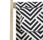 SAFAVIEH Outdoor Collection Rive White Wash and Navy Foldable Sling Chair