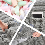 Hobestluk Adults Bean Bag Chair 5FT Big BeanBag Chair Giant Large Oversized | Memory Foam,Washable Cover,Unique Fluffy Bubble,Comfy Big BeanBag with Filling Lounging Gaming Bedroom Living Room | Grey 5FT