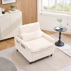 Foldable Sofa Bed Chair for Small Spaces, Comfortable Lounger with Pillow for Apartment, Bedroom, Balcony, Multi-Reclining Positions, Compact and Space Saving (Beige)