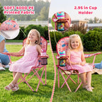SUNNYFEEL Kids Folding Camping Chair for Ages 4-8 Boys and Girls, Pink | Dual-lock safety prevents collapse, 125 lbs capacity, 3.5 lbs Lightweight with Carry Bag & Cup Holder for Beach, Camping