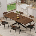 Extendable Dining Room Table for 4 6 8, 55"-70.9" Long Rectangle Kitchen Table,Wood Expandable Dining Table with Butterfly Leaf Self-Storing, Space Saving, For Kitchen Dining Living Room,Modern,Walnut