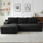 96" L Shaped Cloud Sectional Couch with Chaise, Deep Seat Modular Sectional Sofa Corduroy Memory Foam Sofa Boneless Couches for Living Room Bedroom, No Assembly Required | Breathable material