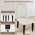 GAOMON 3-Piece 47.24" Round Dining Table Set with 2 Upholstered Dining Chairs, Space-Saving Kitchen Table for 4-6, Compact Dinette Set for Apartment, Living Room, Small Space, Dining Room