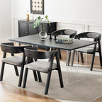 Chogori Wooden Dining Chairs, Modern Dining Room Chairs with Arms and Upholstered Seat, Farmhouse Style Chairs for Kitchen, Dining Room, Living Room (Black, Set of 4)