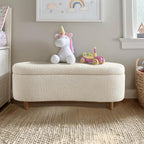 Bailey Boucle-Style Curved Storage Accent Bench