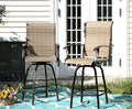 Sophia & William Outdoor Swivel Bar Stool Set of 2 Patio Bar Chair Breathable Textilene for Bistro Lawn All Weather Furniture Set, Brown