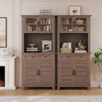 CAIBHOME Modern Kitchen Pantry Storage Cabinet, 72" Tall Coffee Bar Cabinet with 1 Large Storage Drawer, Kitchen Hutch Bar Cabinets, Dining Room, Living Room, Brown