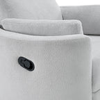 Soho Baby Nottingham Upholstered Glider Recliner Rocking Chair 360° Swivel for Nursery and Living Roomr, Plush Gray