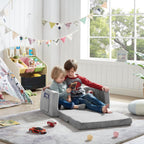 Ulax furniture Kids Fold Out Couch 2-in-1 Children Convertible Sofa to Lounger with Soft Plush Fabric