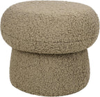 Babyletto Kids Mini Mushroom Pouf - Ottoman Foot Rest - Poofy Plush, Round Footrest Stool for Couch - GREENGUARD Certified Soft & Stuffed, Comfy Small Pouf Ottoman for Living Room/Nursery Floor, Latte