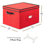 ZOBER Christmas Light Storage Reels - Christmas Light Organizer with 4 Plastic Wheels - Fits 200 Mini Lights Per Spool, Lights Storage - Strong & Durable Material - Stitched Reinforced Handles - Red