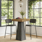 Tribesigns Square Bar Table, 39.37" H Industrial High Top Pub Table with Tapered Base, Wood Compact Bistro Table for Home Bar, Kitchen, Small Space, Brown & Gray