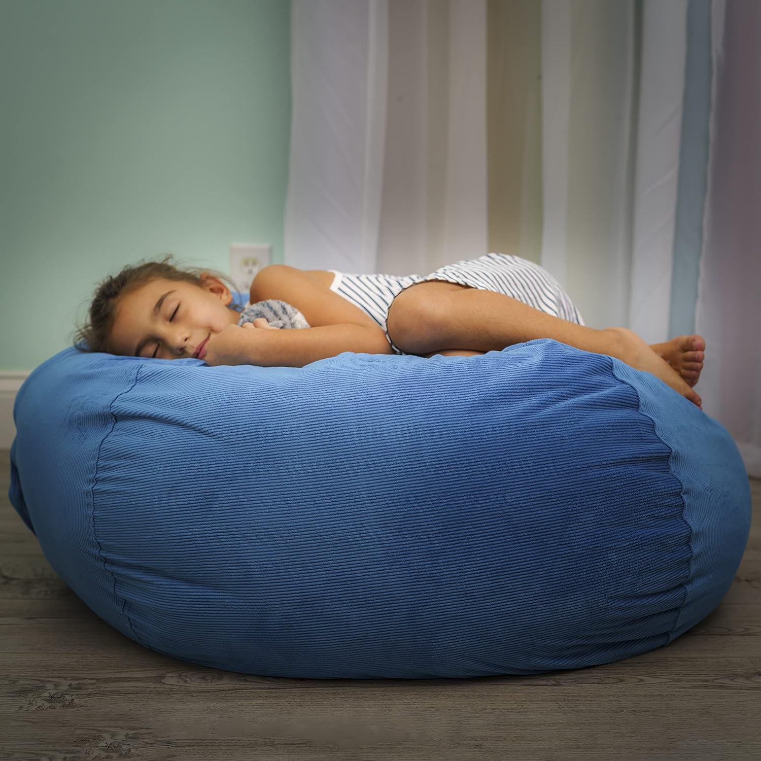 Stuffed Animal Storage Bean Bag Chair - Kids & Teens Bean Bag Chairs - Stuffed Animal Holder